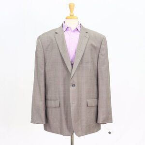 Joseph & Feiss 54R Gray Blazer Sport Coat Jacket 2-Button Check Y061
